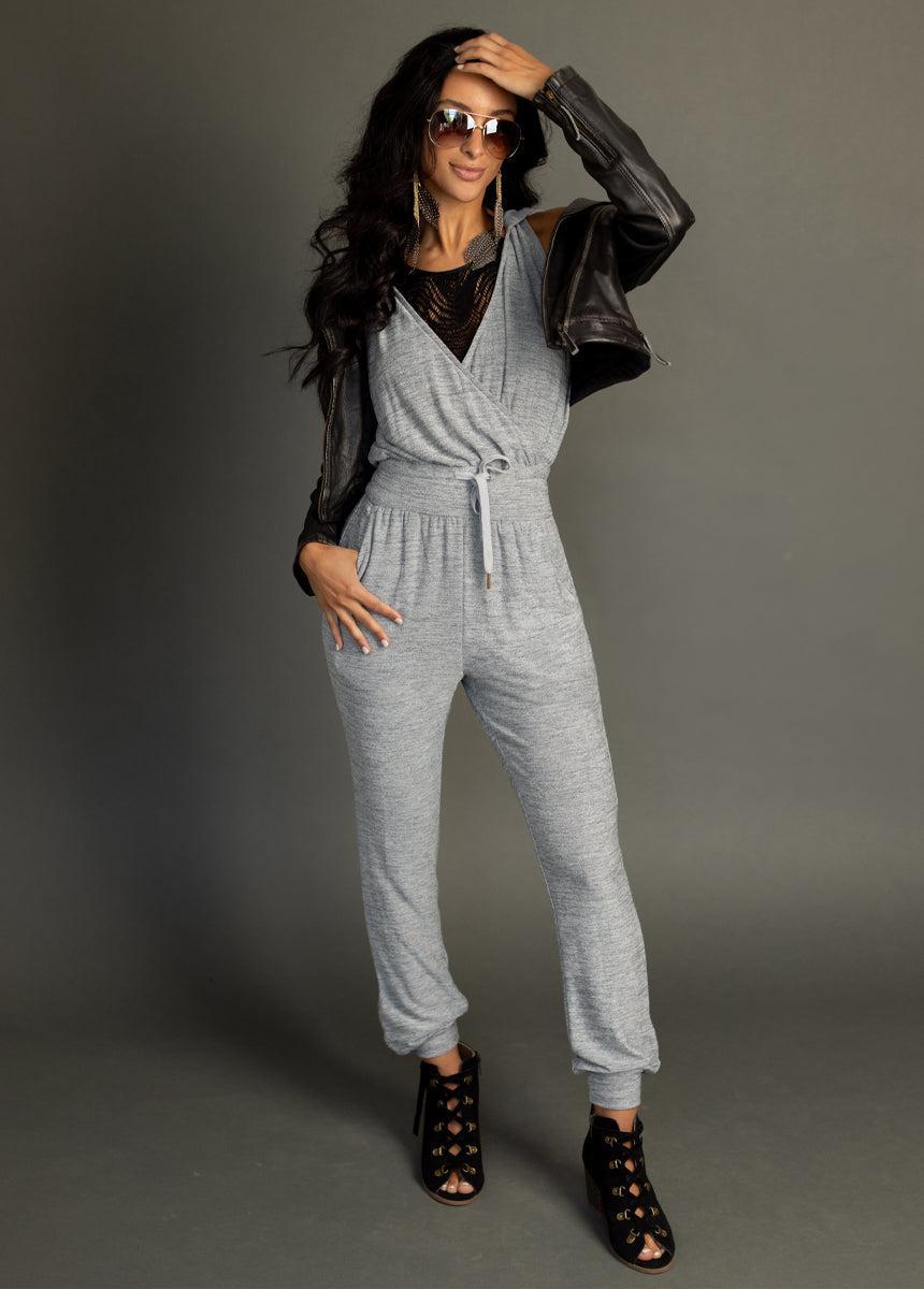 Baylee Jumpsuit in Heather Charcoal Product Image