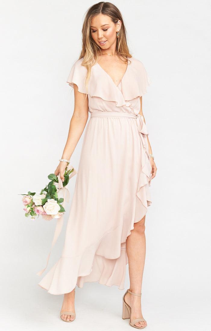 Jess Ruffle Midi Dress ~ Dusty Blush Crisp product image