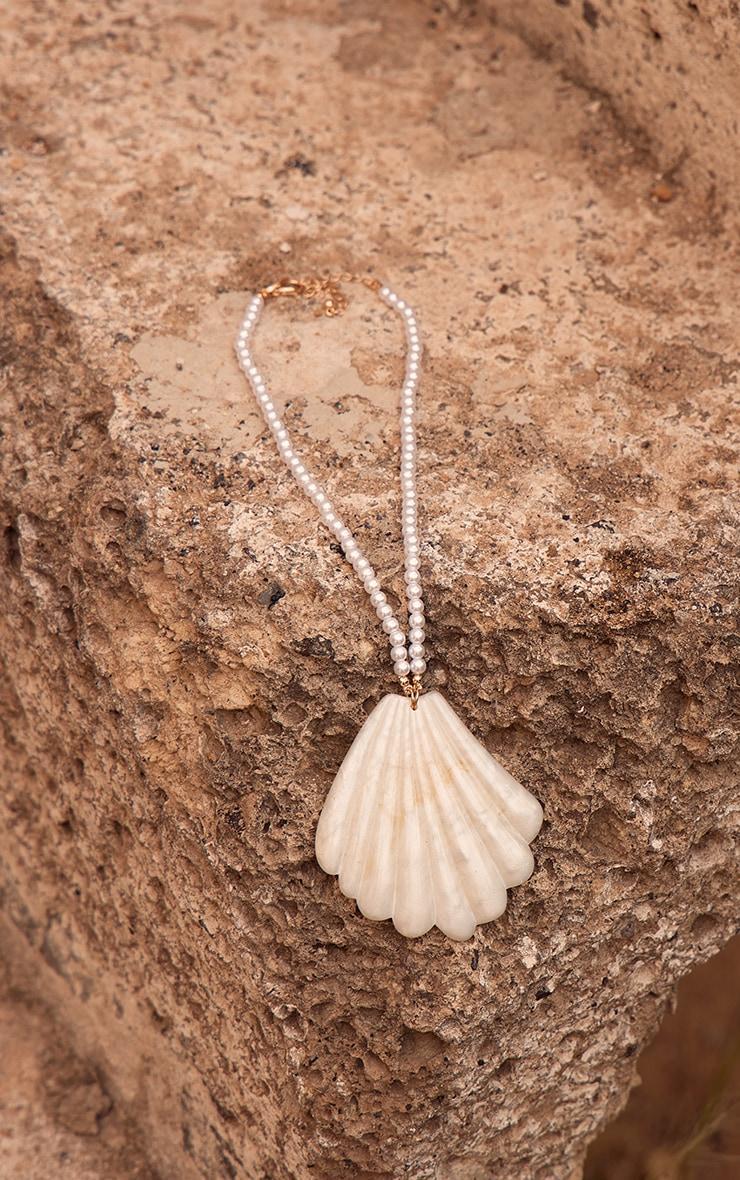 Pearl Statement Shell Necklace Product Image