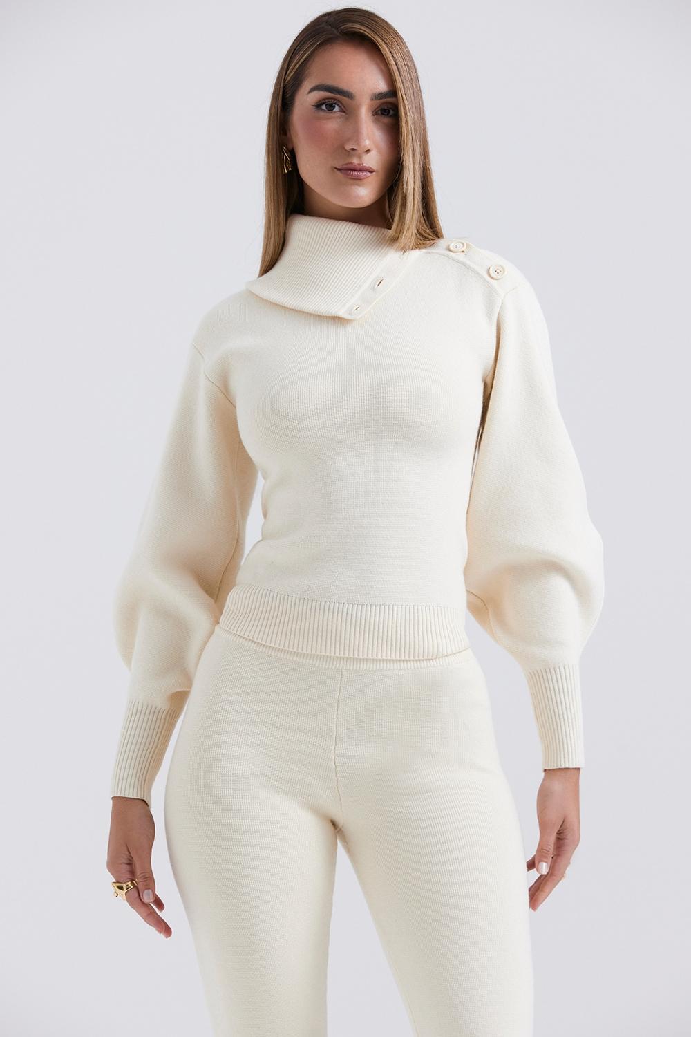 Adelita Cream Cashmere Blend Sweater - SALE Product Image