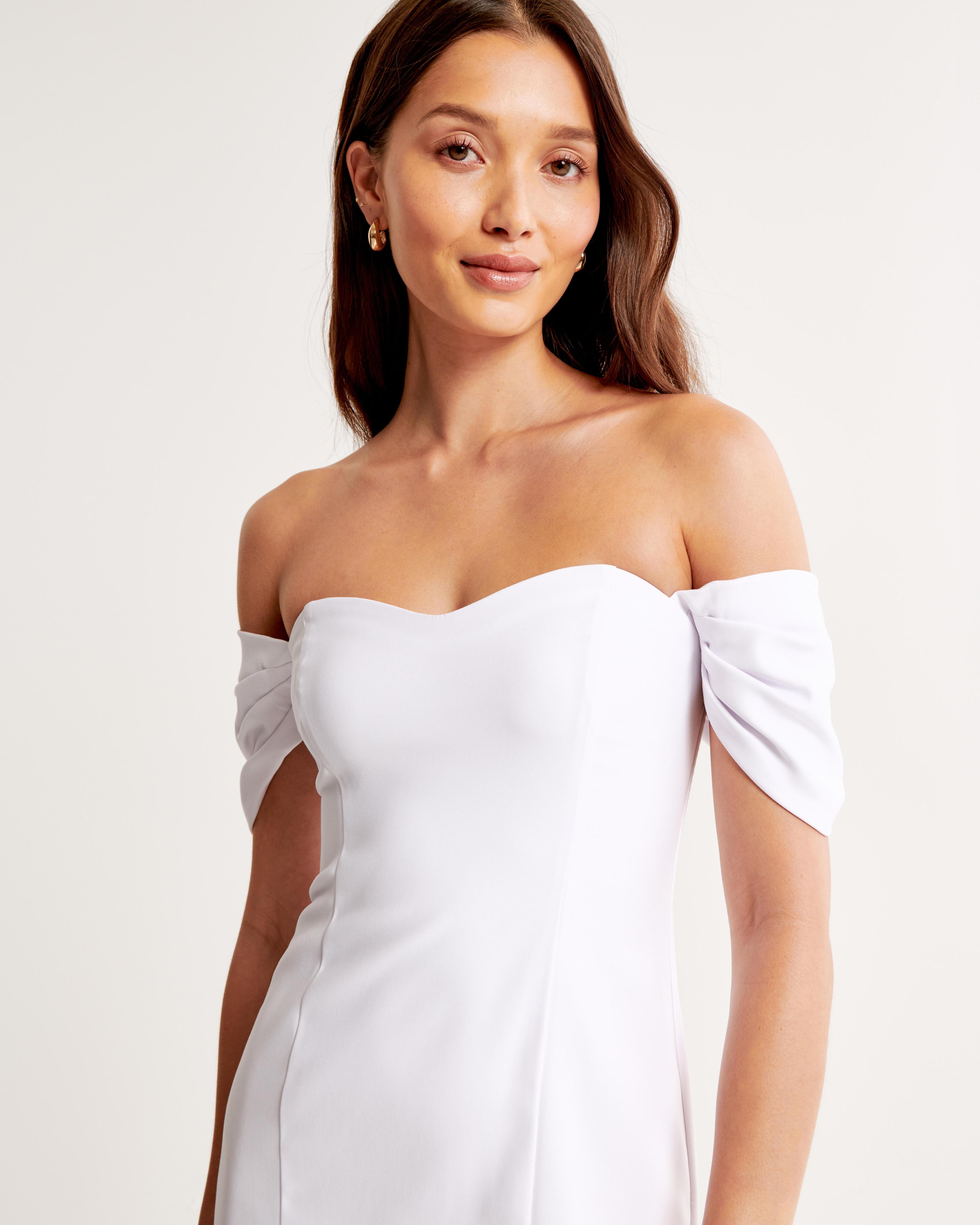 Clean Off-The-Shoulder Midi Dress Product Image