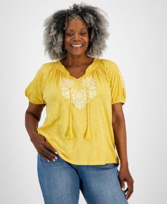 Women's Embroidery Vacay Top, XS-3X, Created for Macy's Product Image