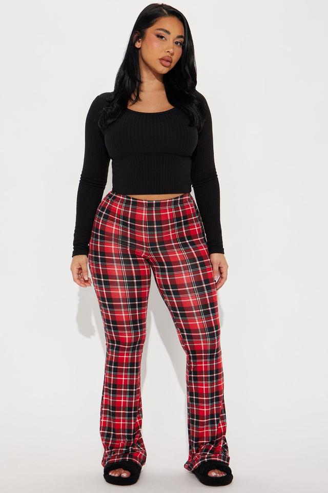 Anastasia Plaid Flare Pant - Red/combo Product Image