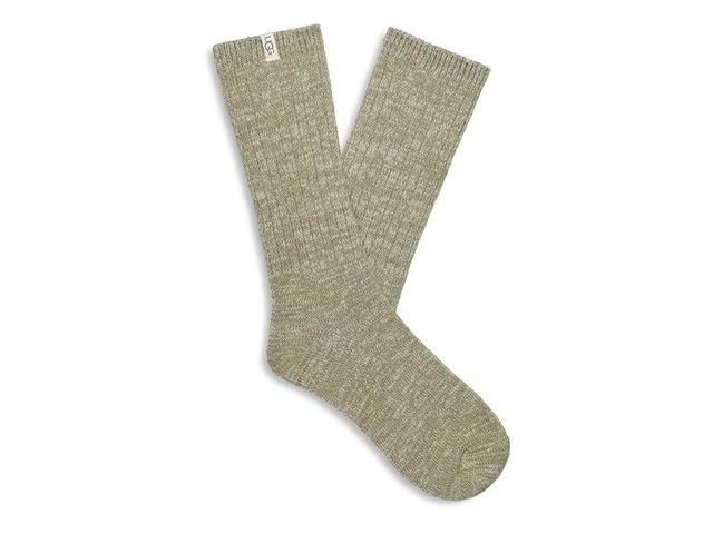 UGG Rib Knit Slouchy Crew Sock (Moss /Grassland) Women's Crew Cut Socks Shoes Product Image