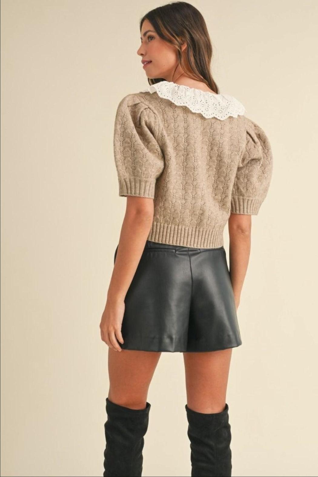 Lace Collar Cardigan Product Image