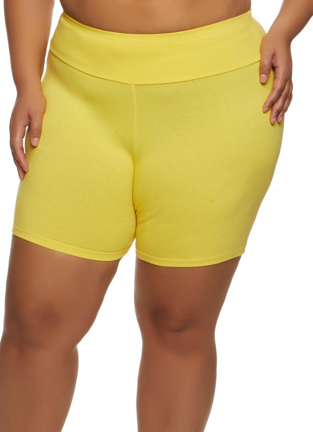 Womens Plus Size Wide Waistband Bike Shorts Product Image