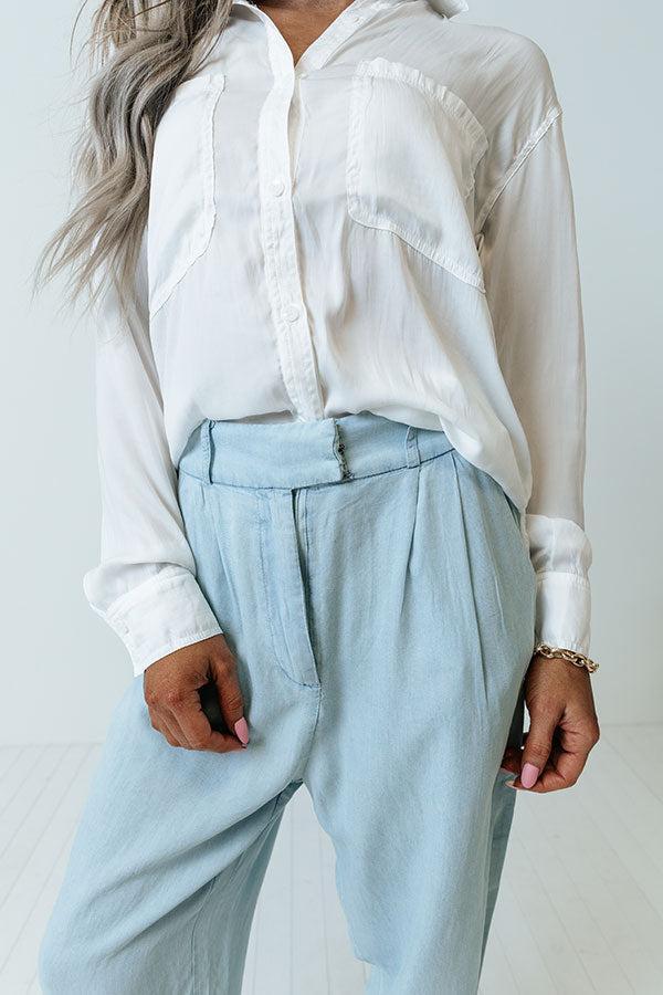 The Junie High Waist Chambray Pants Product Image