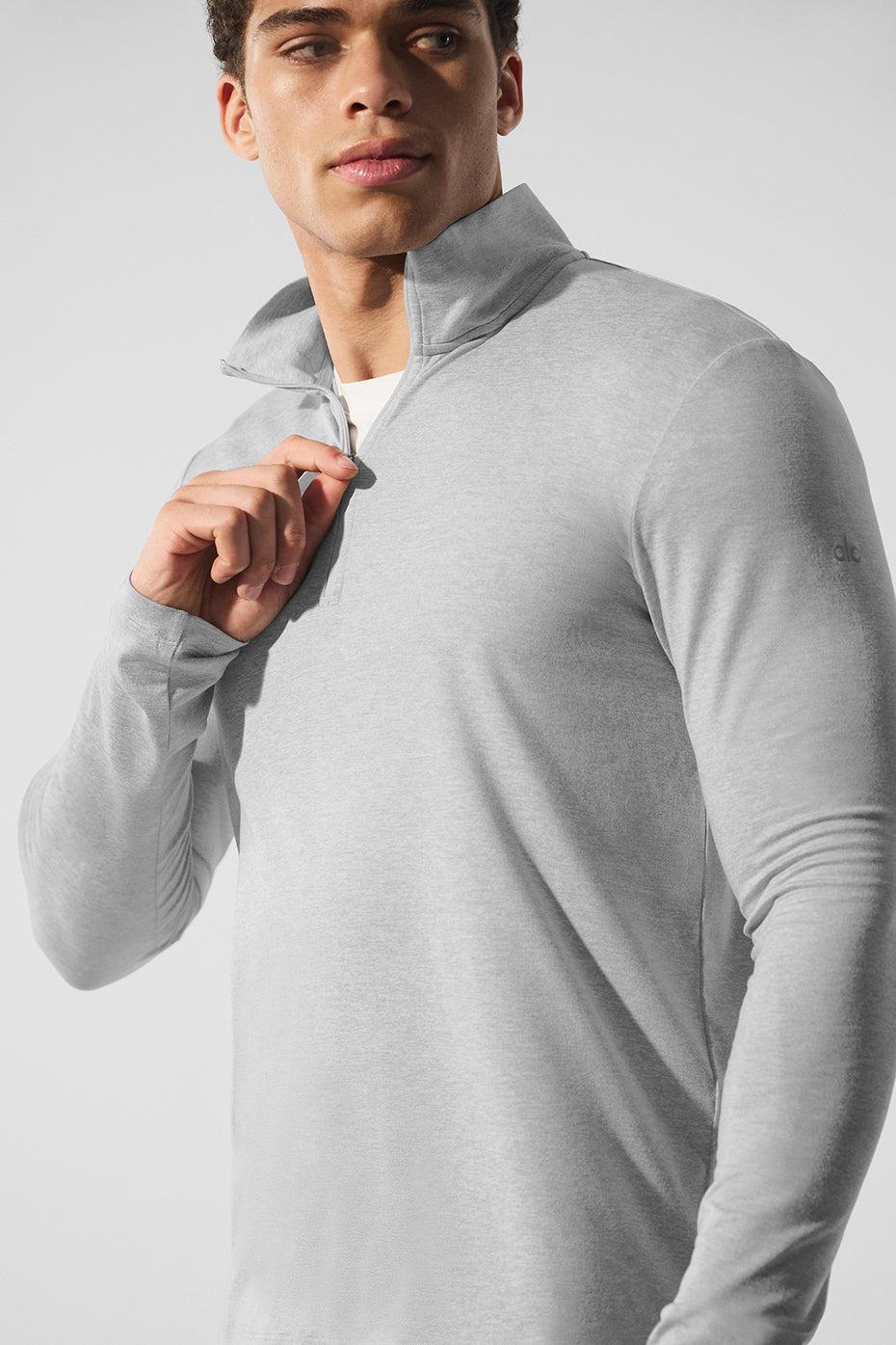 Conquer 1/4 Zip Reform Long Sleeve - Athletic Heather Grey Product Image