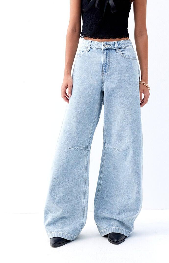 Women's Light Indigo Baggy Barrel Jeans Product Image