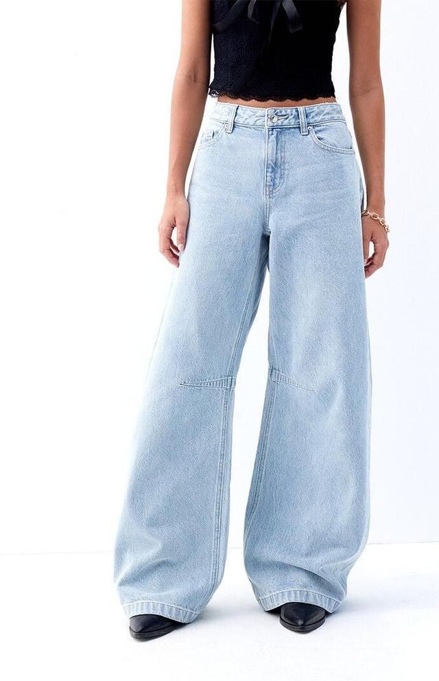 Women's Light Indigo Baggy Barrel Jeans Product Image