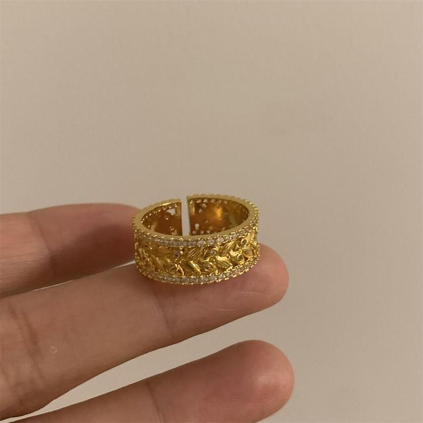 Alloy Rhinestone Open Ring Product Image