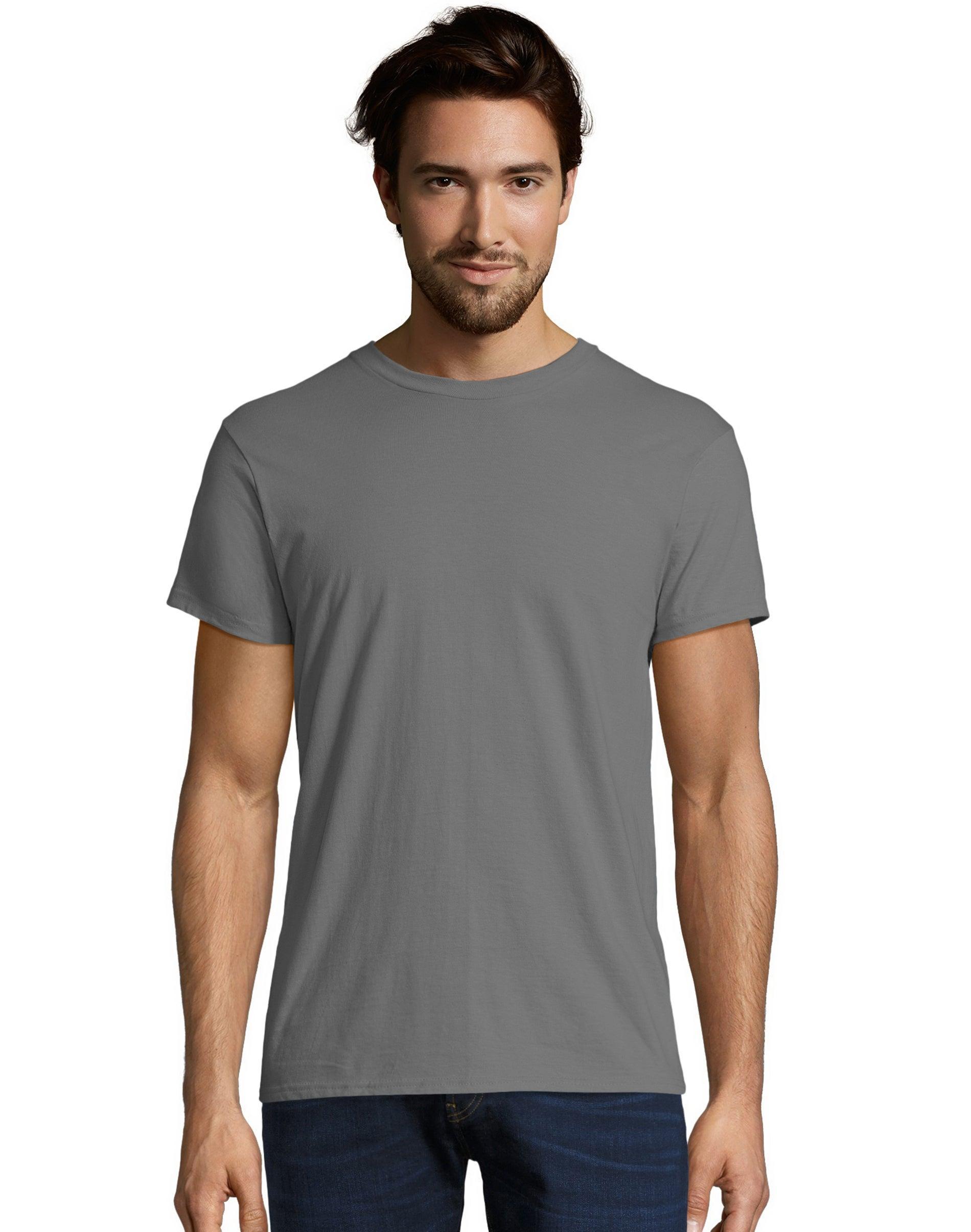 Hanes Perfect-T Mens Short Sleeve Cotton T-Shirt, 2-Pack Smoke Grey XL Product Image