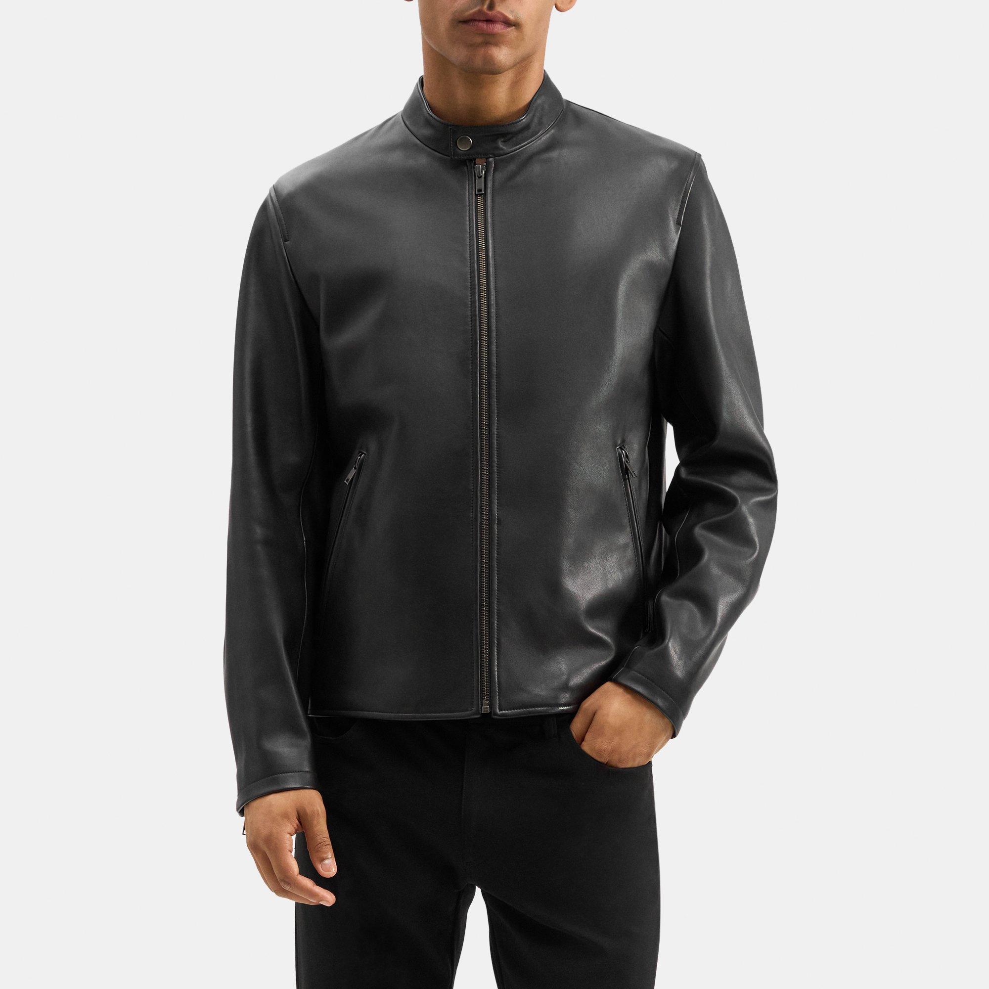 Leather Racer Jacket | Theory Outlet Product Image