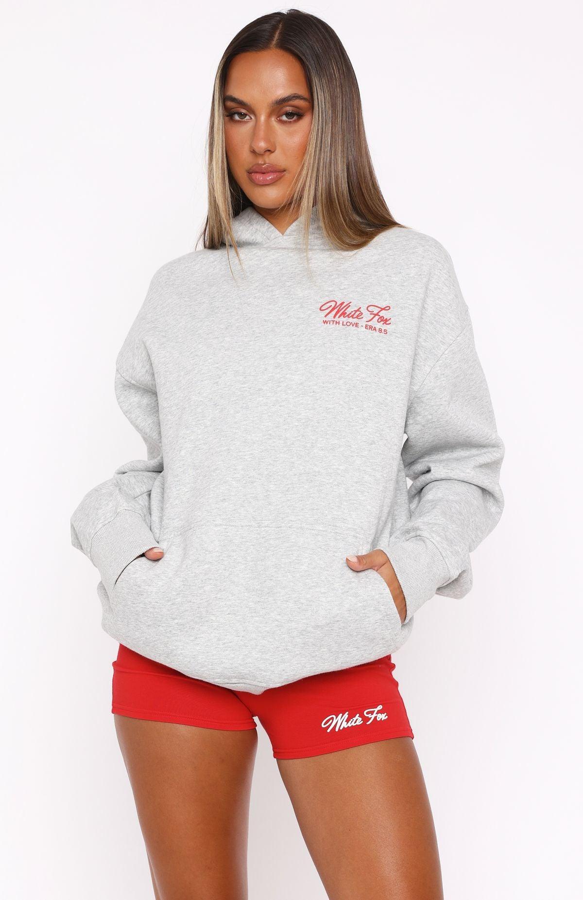 With Love & Kisses Oversized Hoodie Dark Grey Marle Product Image