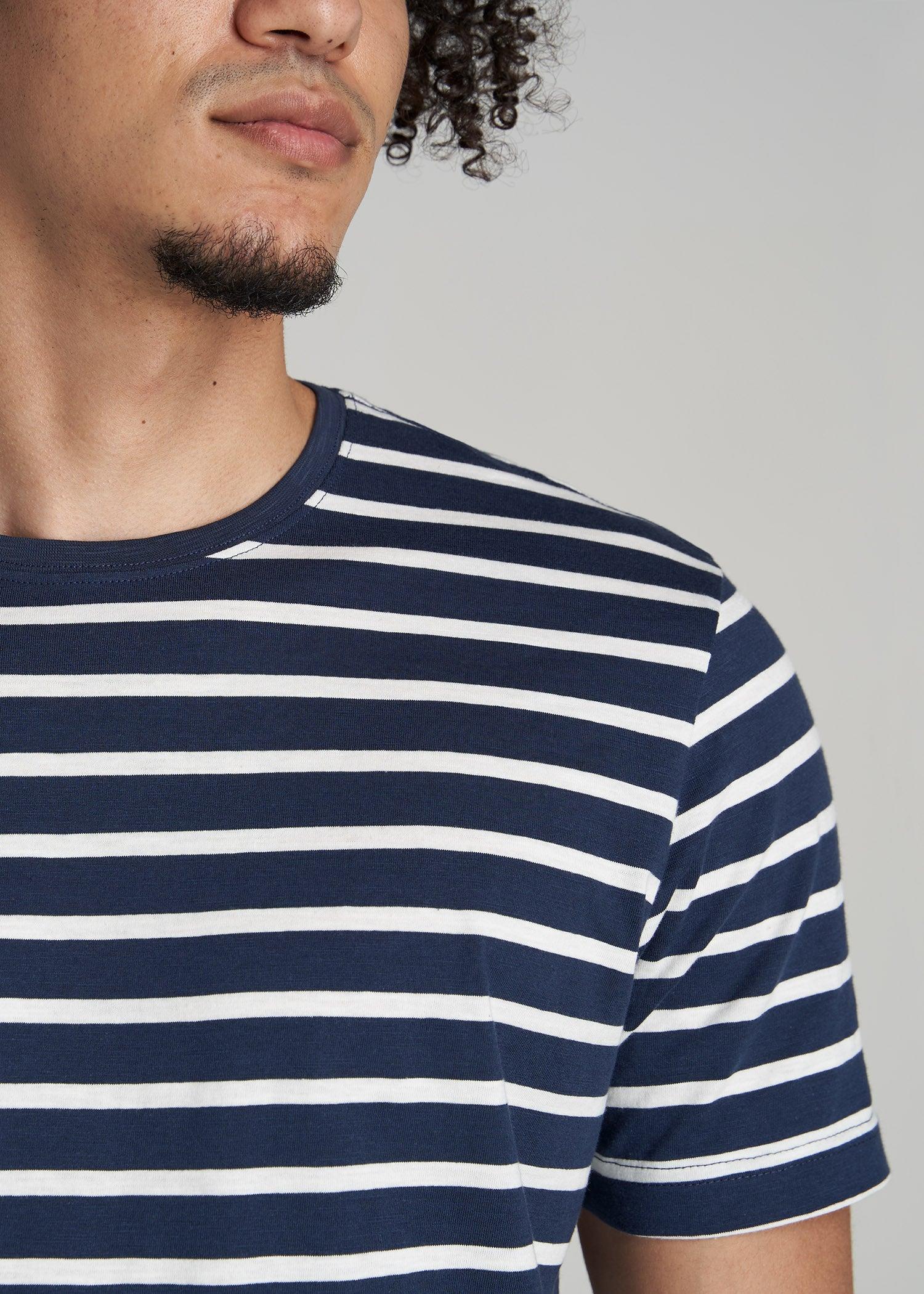 REGULAR-FIT Striped Tee in Navy And White - Men's Tall T-shirt Male Product Image