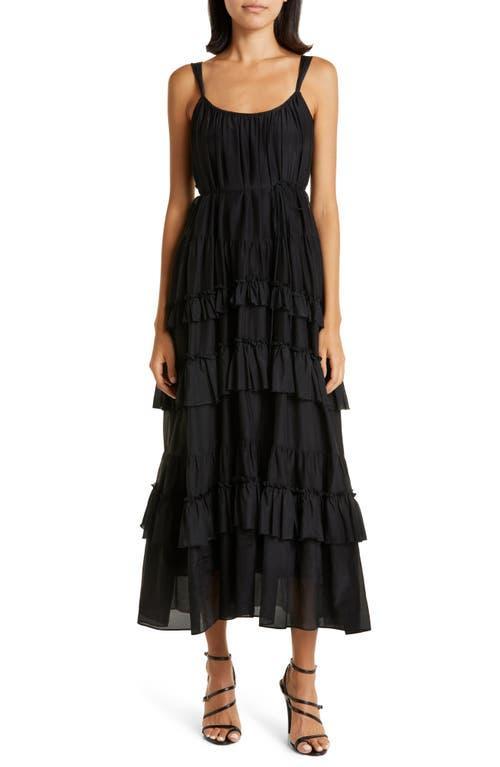 Cinq  Sept Kandra Ruffle Tiered Cotton & Silk Blend Dress Product Image