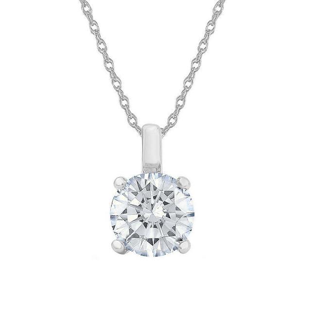 Diamond Medley 14k White Gold 1/2 Carat T.W. Lab-Grown Diamond Round Solitaire Pendant Necklace, Womens 14k Whgold Product Image