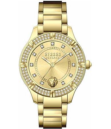 Versus Versace Womens Canton Road Gold Ion Plated Stainless Steel Bracelet Watch 36mm Product Image