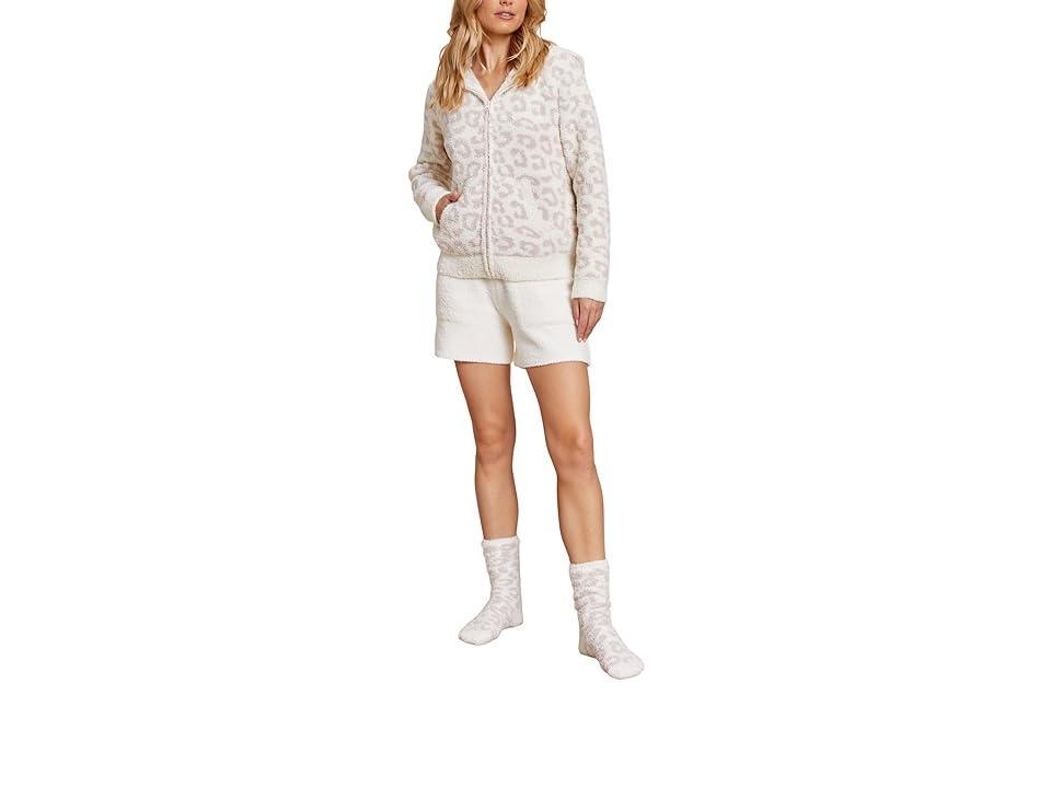 Barefoot Dreams CozyChic In The Wild Zip Hoodie in Ivory. Size S, XS, M, XL. Product Image