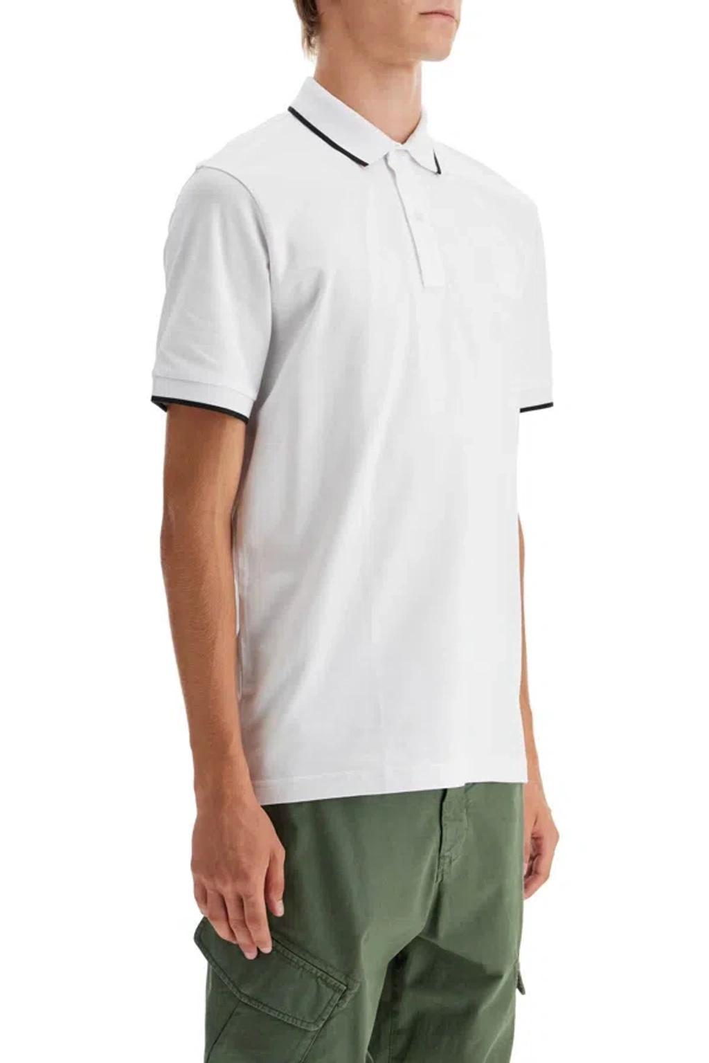 HUGO BOSS Boss Slim Fit Piqué Polo Shirt With Tipped Men In White Product Image