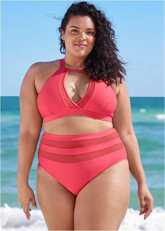 High-Neck Keyhole Swim Top Product Image