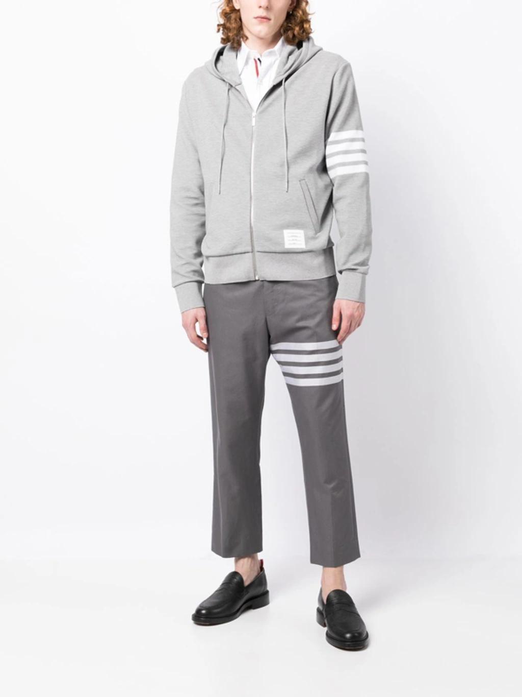 Logo-patch Zip-up Hoodie In Grey Product Image