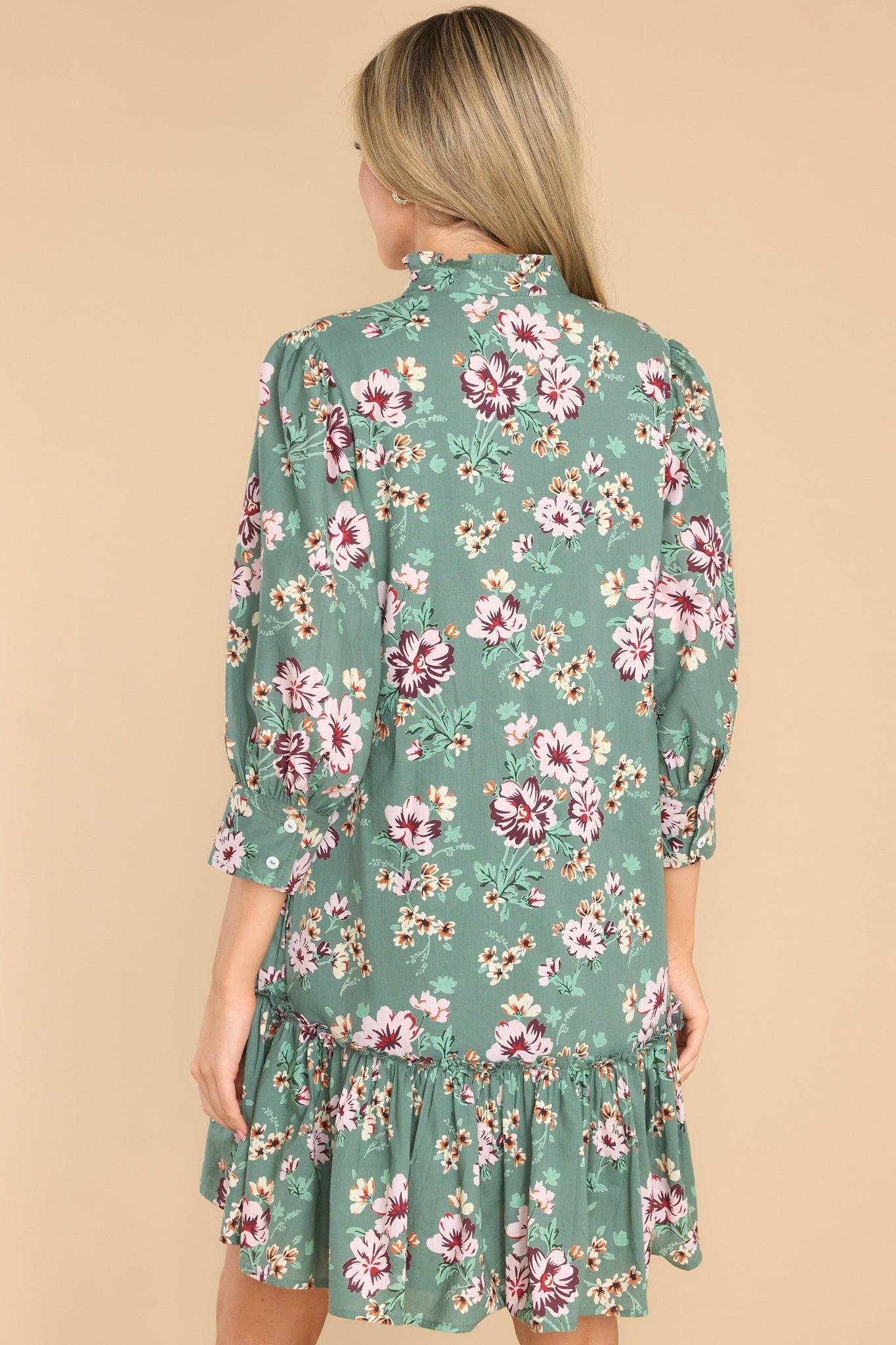 Chloe Apres Floral Dress Sage Product Image