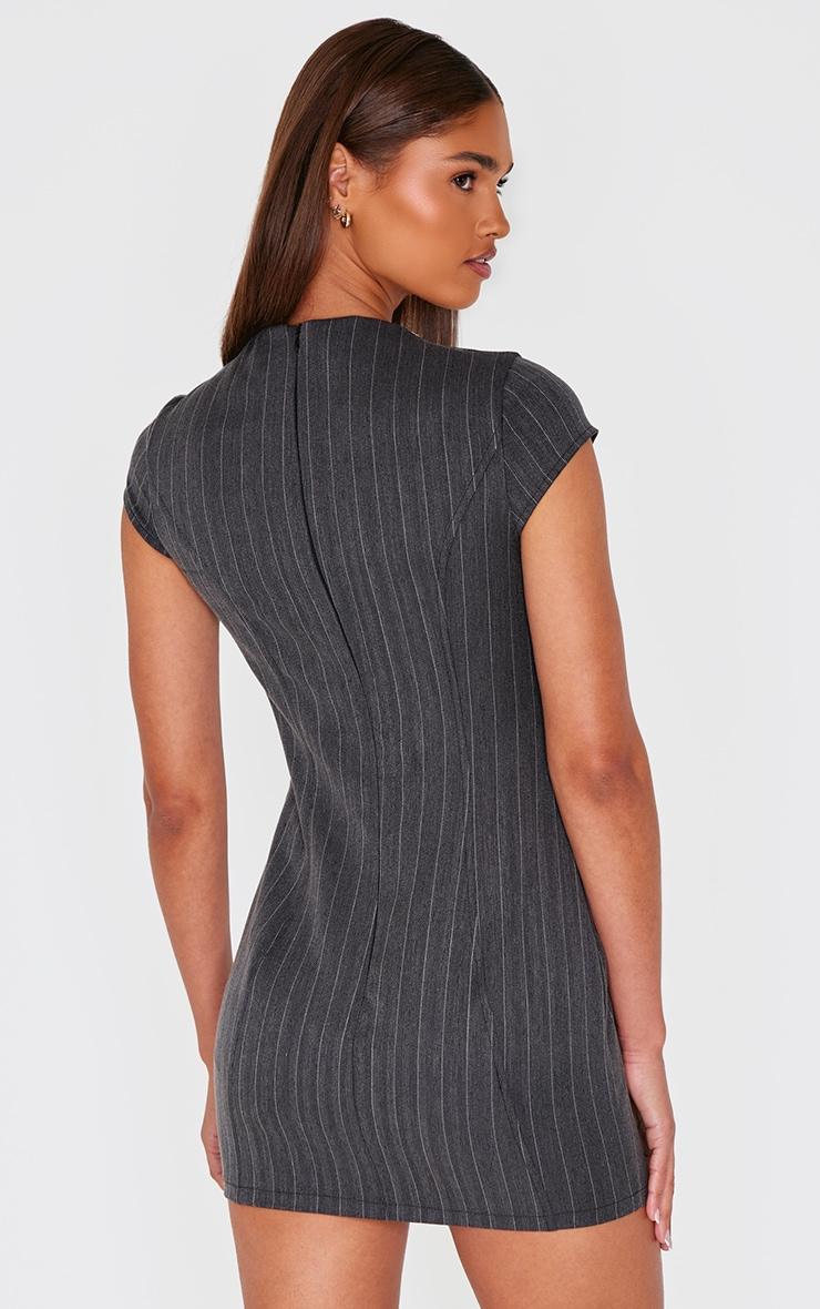 Black Cap Sleeve Seam Detail Bodycon Dress Product Image