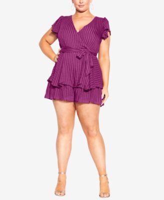 Plus Size First Date Frilled Romper Product Image