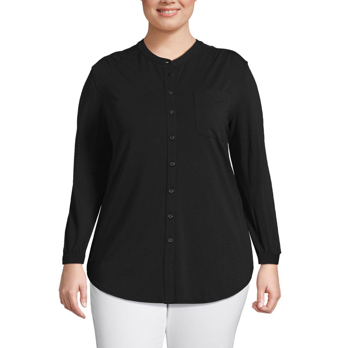 Lands End Plus Size Long Sleeve Jersey A-line Tunic Product Image