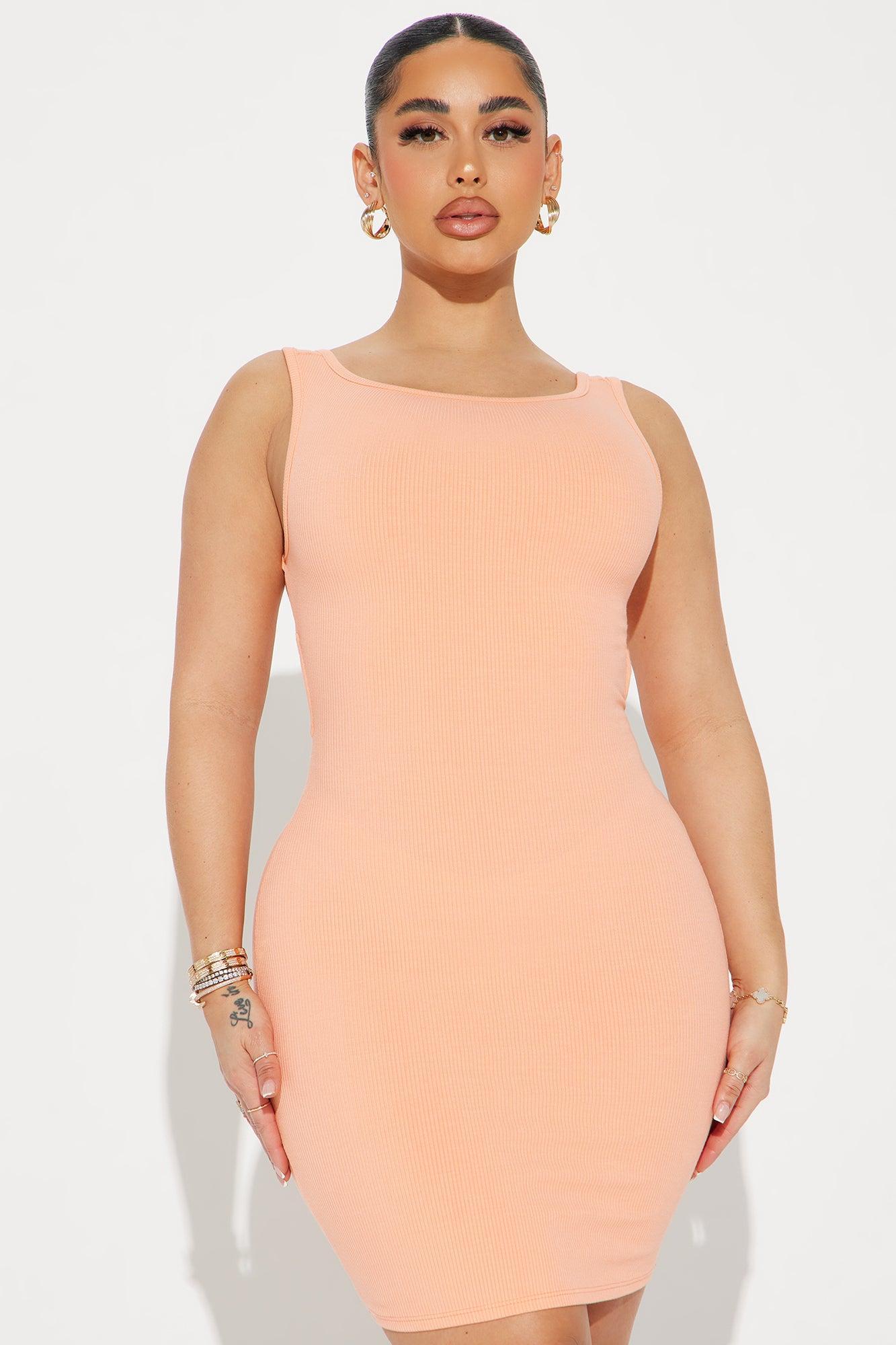 Larissa Snatched Mini Dress - Coral Product Image