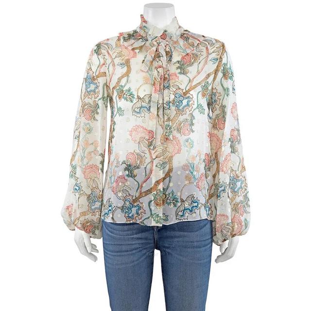 CHLOÉ Chloe White Printed Blouse Product Image