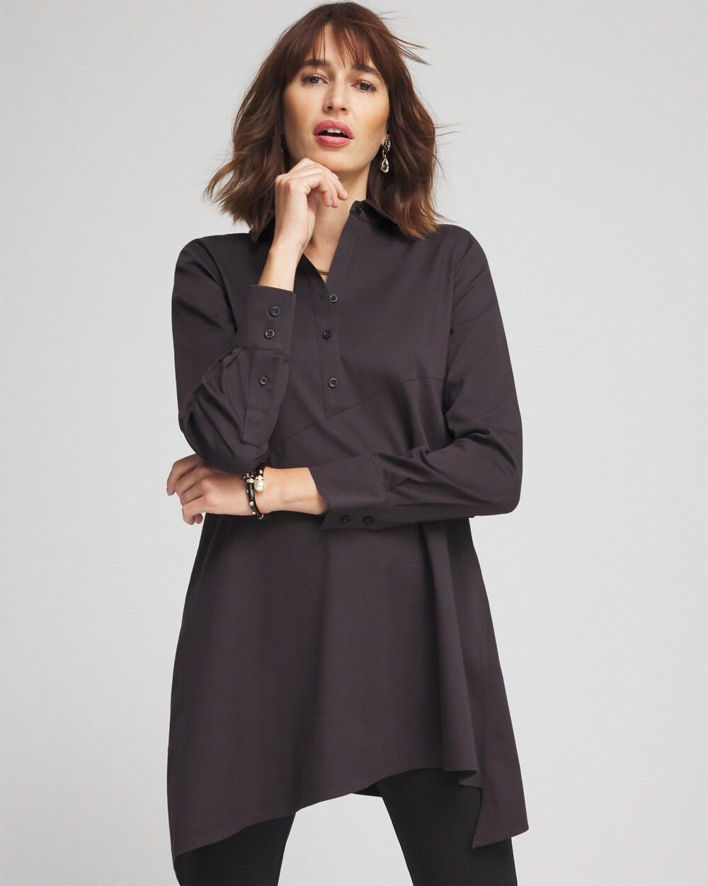 No-Iron Stretch Asymmetrical Tunic Product Image