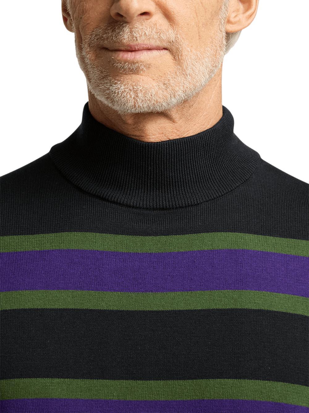 Cotton Mock Neck Sweater - Black Product Image