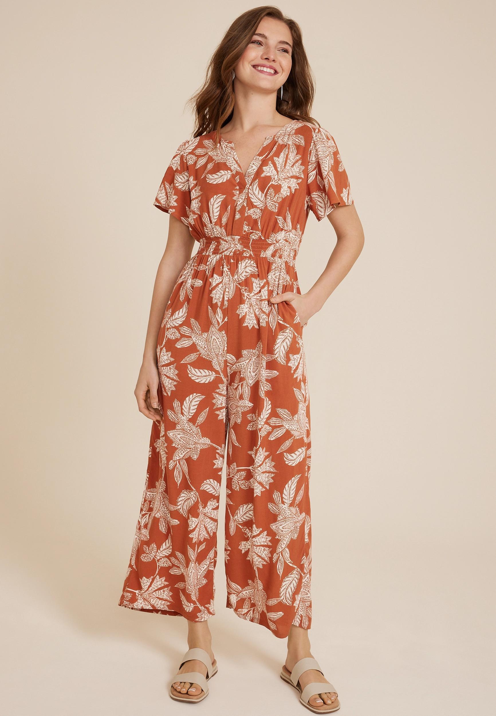 Floral Notch Neck Jumpsuit Product Image