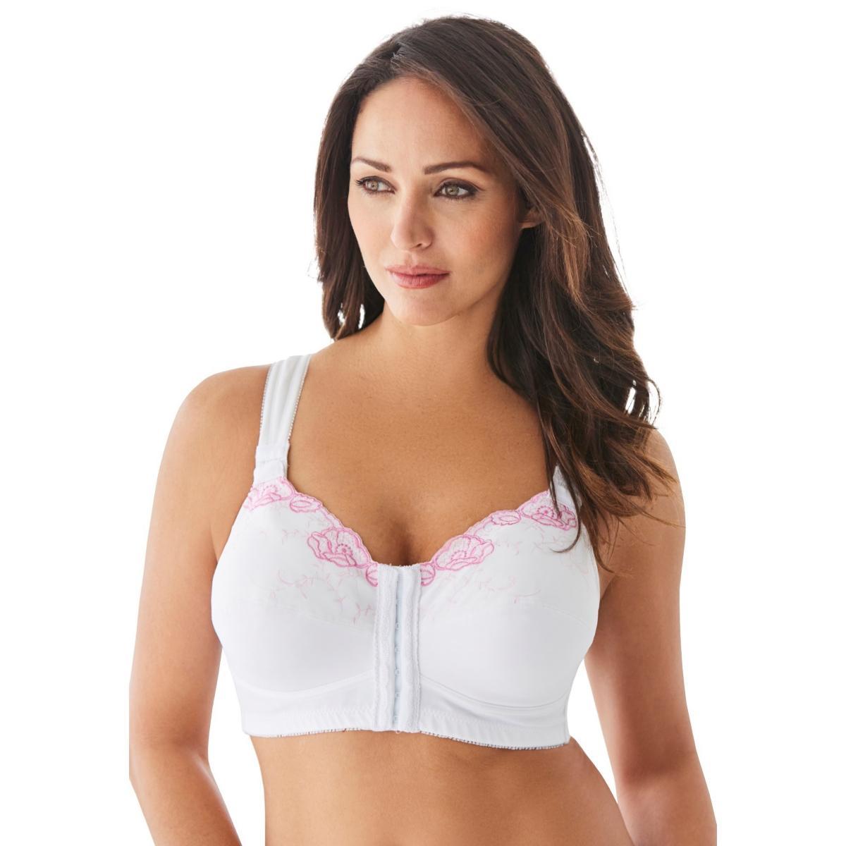 Comfort Choice Womens Front-Close Embroidered Wireless Posture Bra Product Image