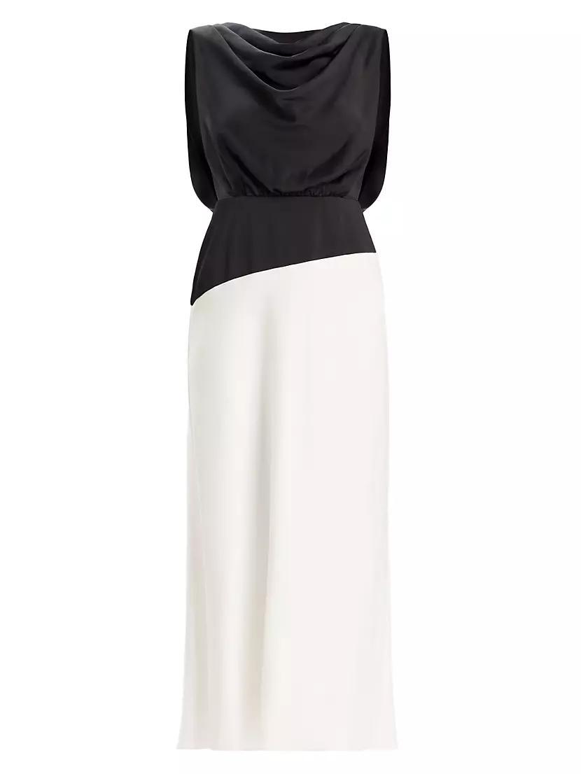 Colorblocked Satin Midi-Dress product image