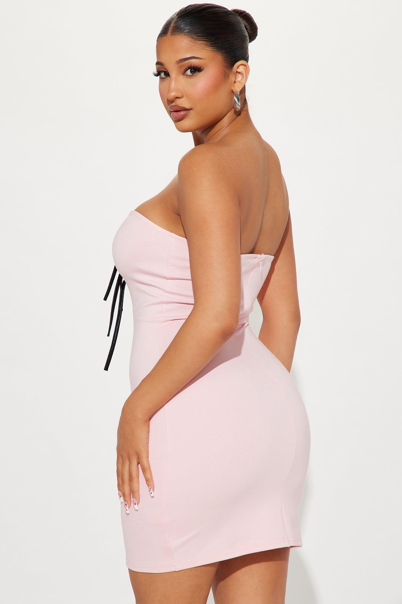 Brielle Bow Mini Dress - Pink Product Image