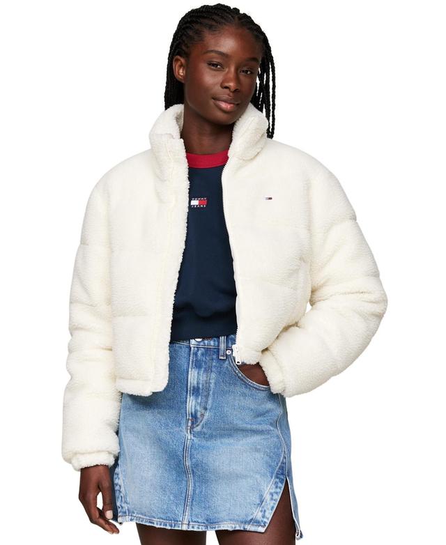 Tommy Jeans Womens Cropped Teddy Essential Coat Product Image