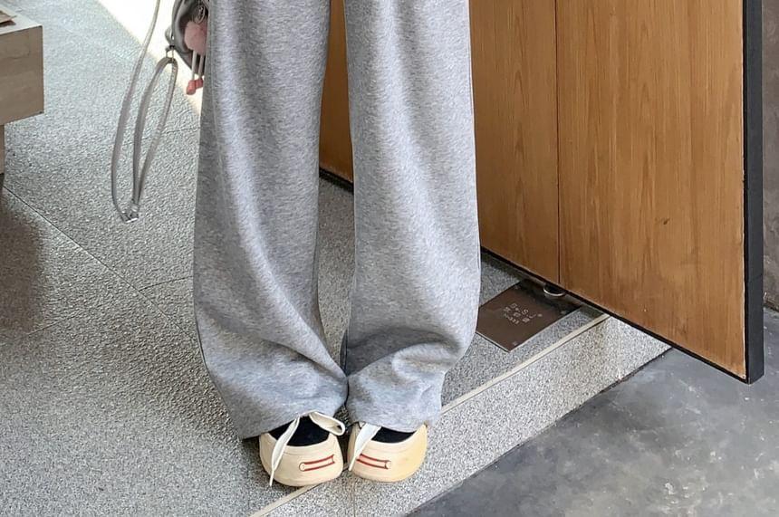 Drawstring Waist Wide Leg Sweatpants Product Image