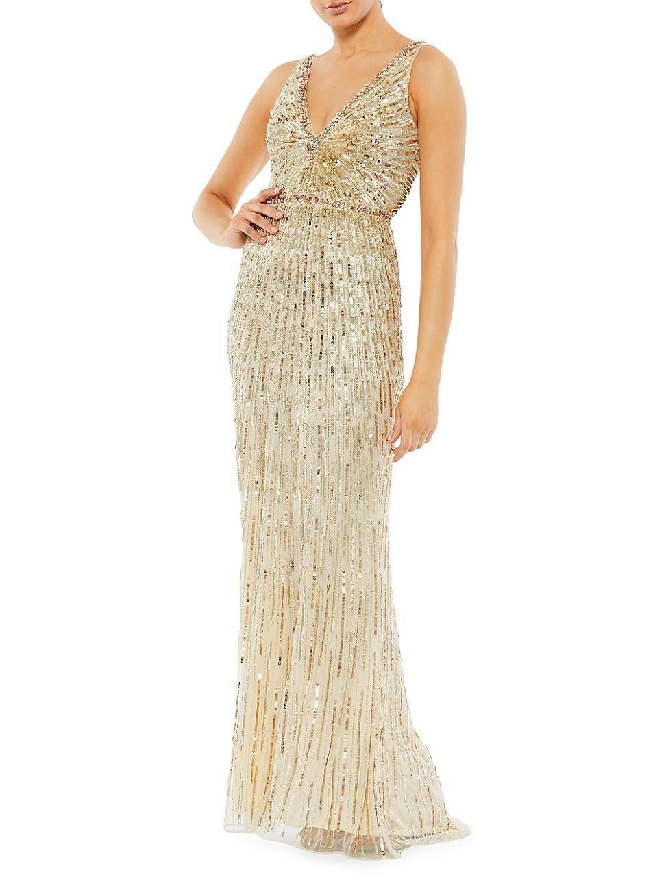 Womens Starburst Beaded Gown Product Image