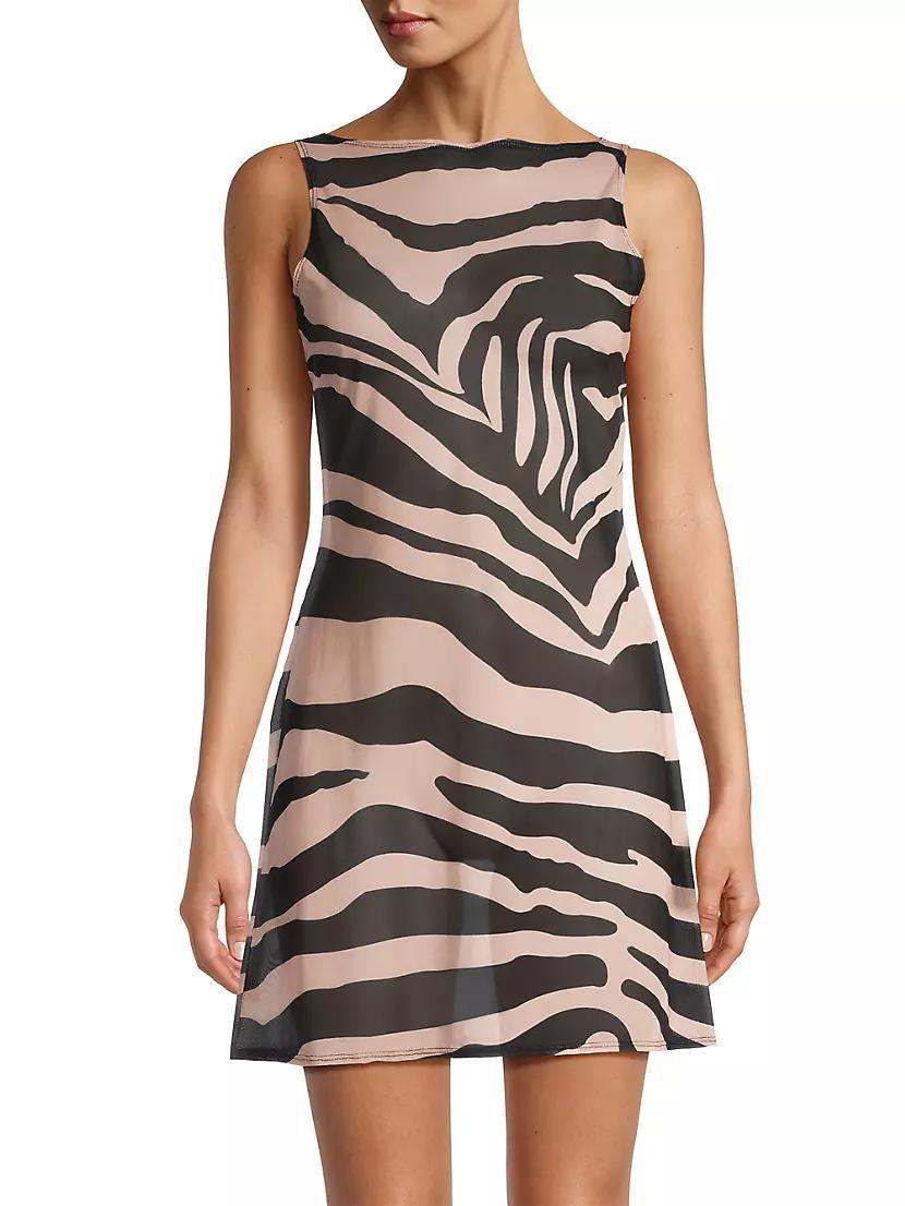 Zebra Mesh Minidress Product Image