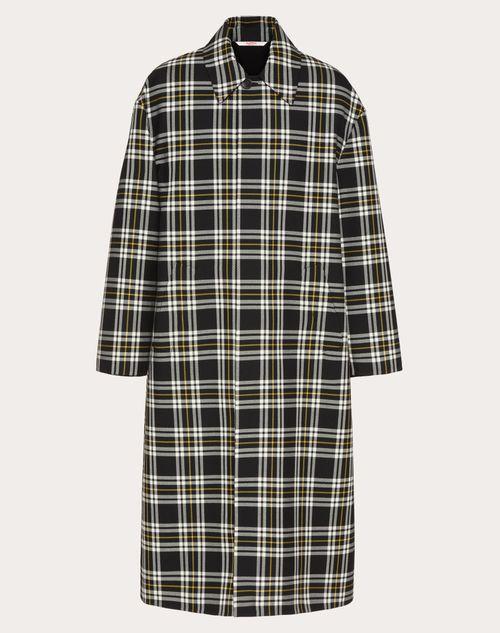 CHECK PRINT WOOL COAT Product Image