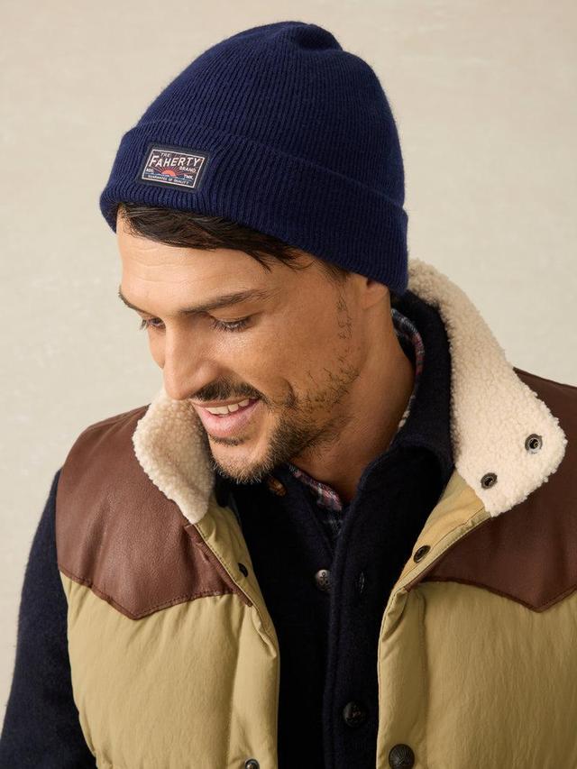 Faherty Logo Beanie - Navy Product Image