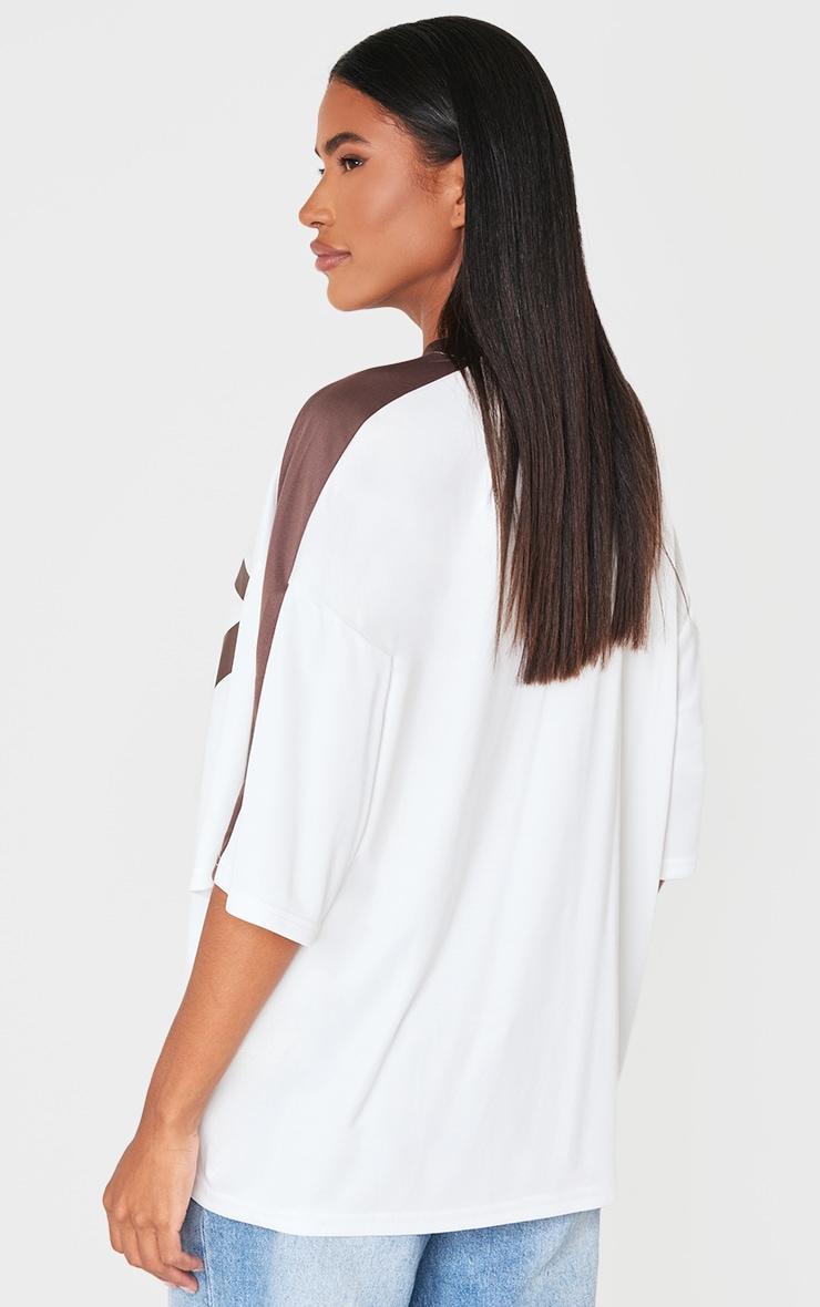 Cream Contrast Binding V Neck Top Product Image