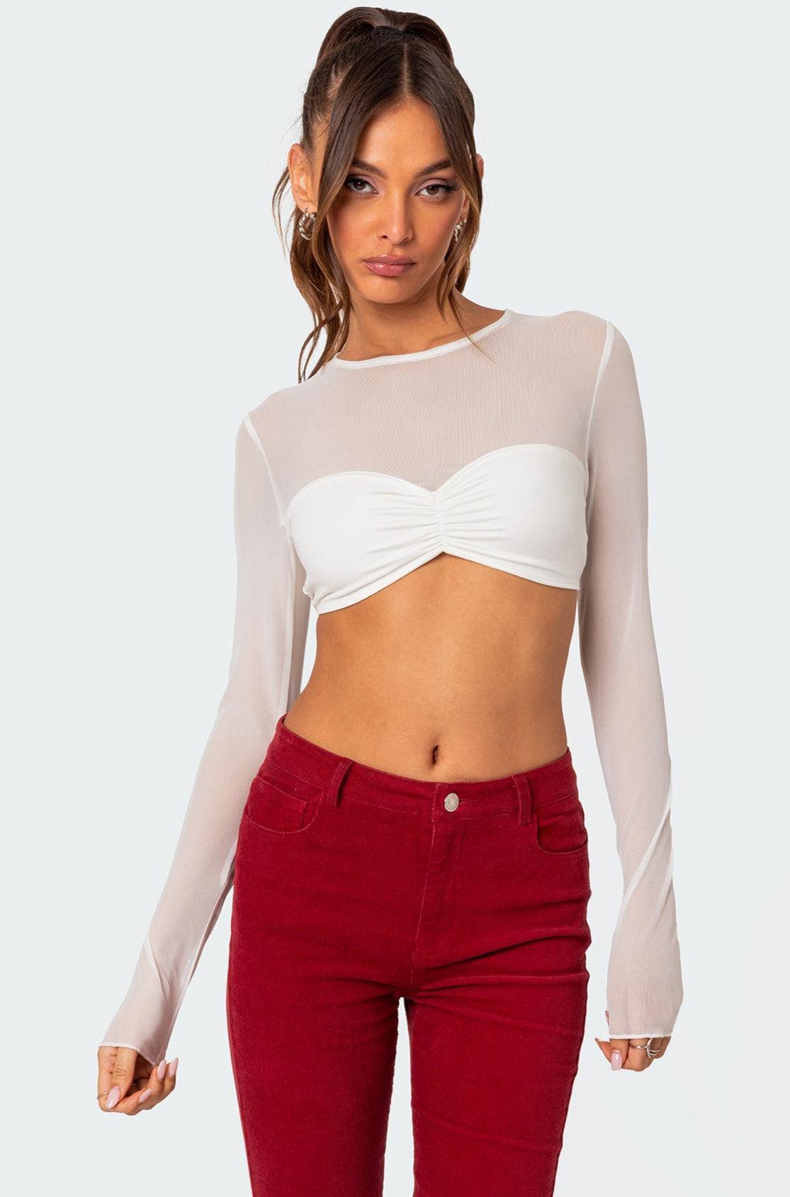 Night Out Sheer Crop Top Product Image