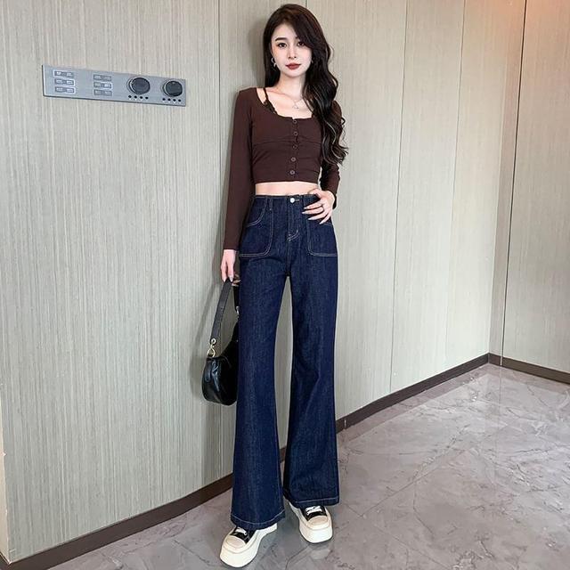 Mid Waist Bootcut Jeans Product Image