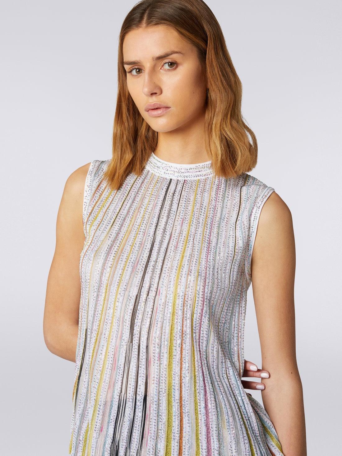 Cotton sleeveless top with sequins White & Multicoloured | Missoni Product Image