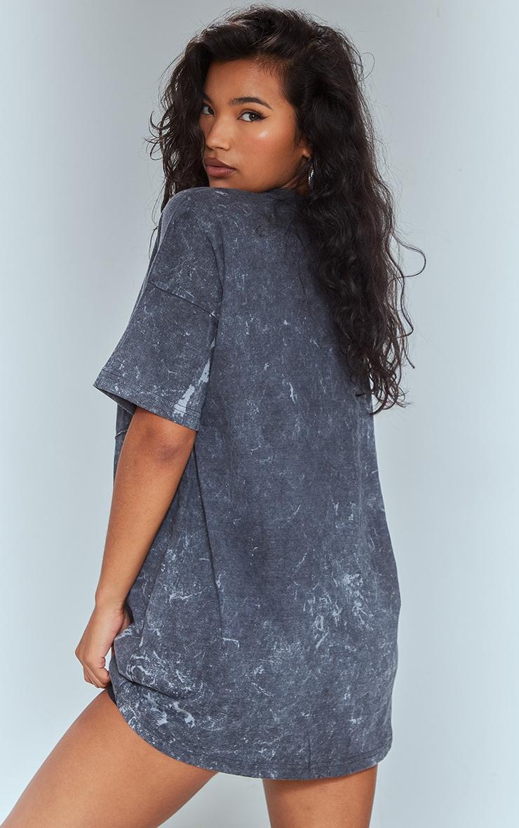 Grey Acid Wash Cross Applique T Shirt Dress Product Image