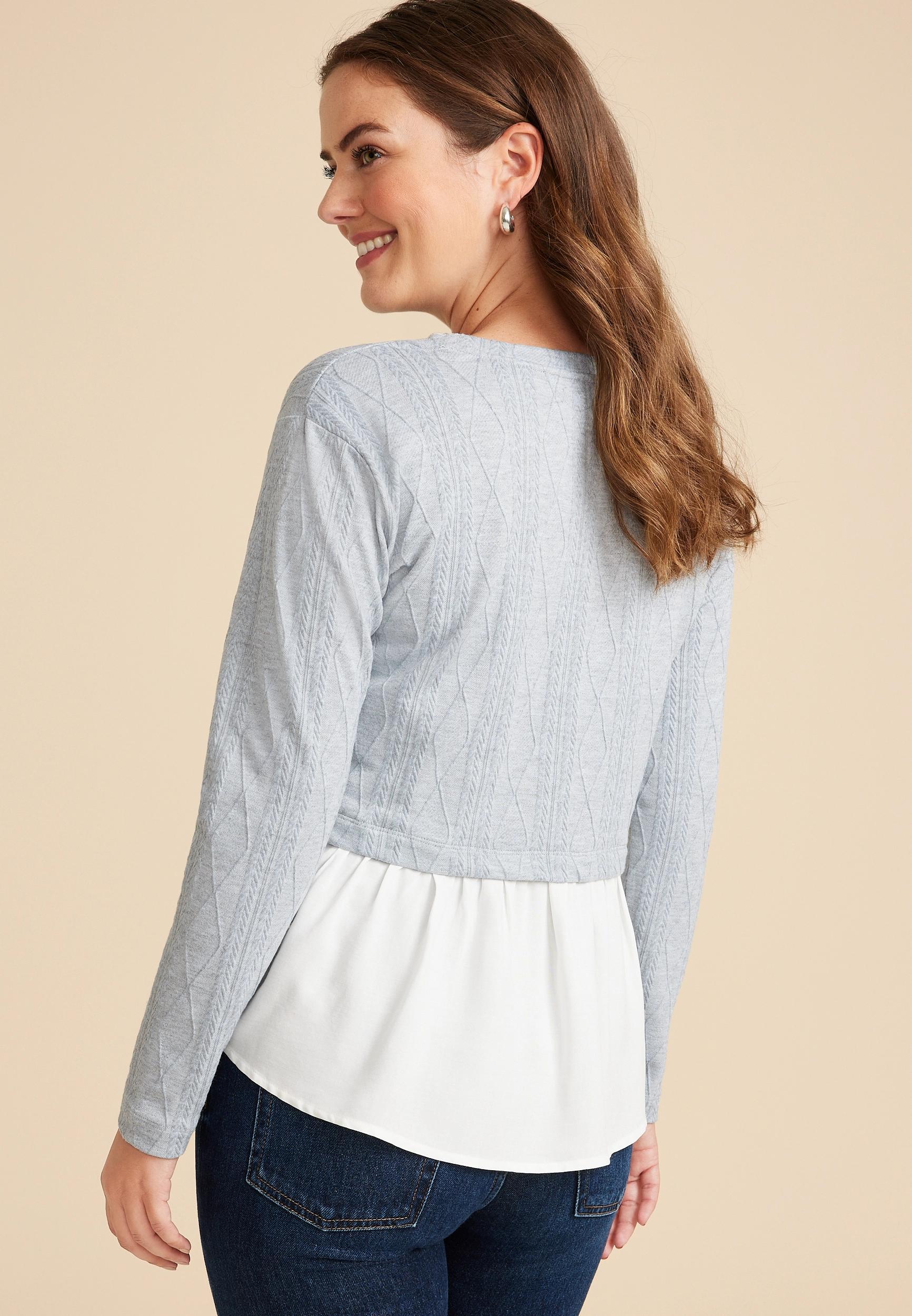 Textured Long Sleeve Layered Top Product Image